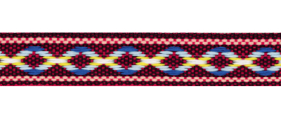 Woven Trim – Red, Blue, Yellow and White with "X" Pattern MAIN