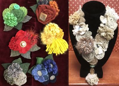 Fiber Art Scrappy Necklaces and Brooches MAIN