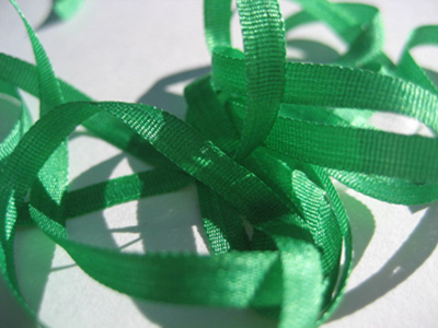 YLI Silk Ribbon, 4mm — 096 (primary green) MAIN