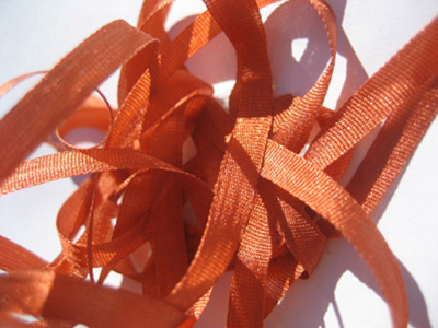 YLI Silk Ribbon, 4mm — 109 (dark pumpkin) MAIN