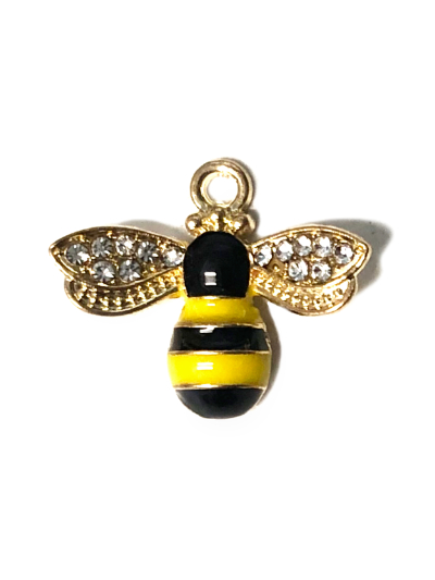 Bumblebee Enamel Charm - Yellow & Black MAIN