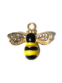 Bumblebee Enamel Charm - Yellow & Black THUMBNAIL