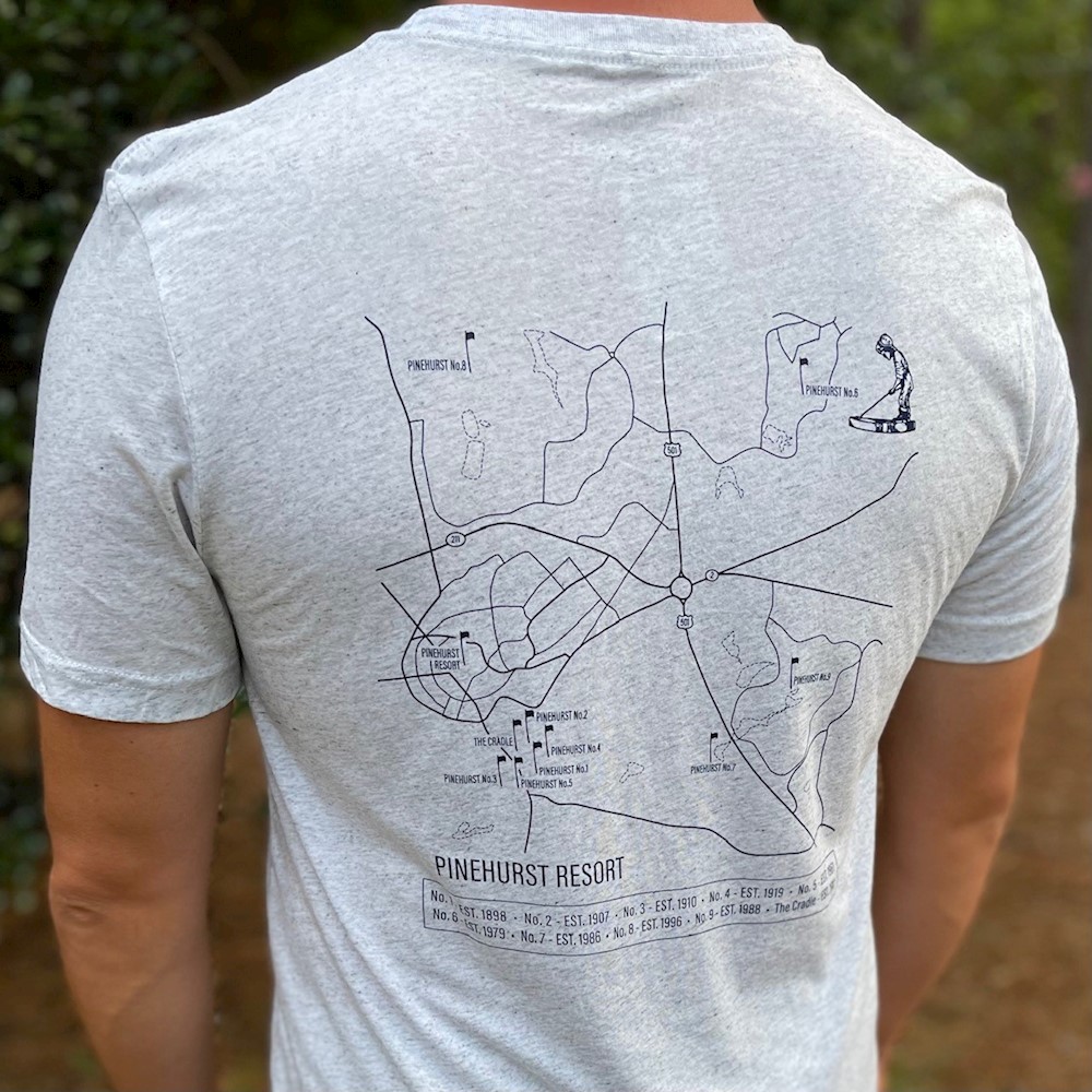 Ahead - Pinehurst Course History Map Tee LARGE