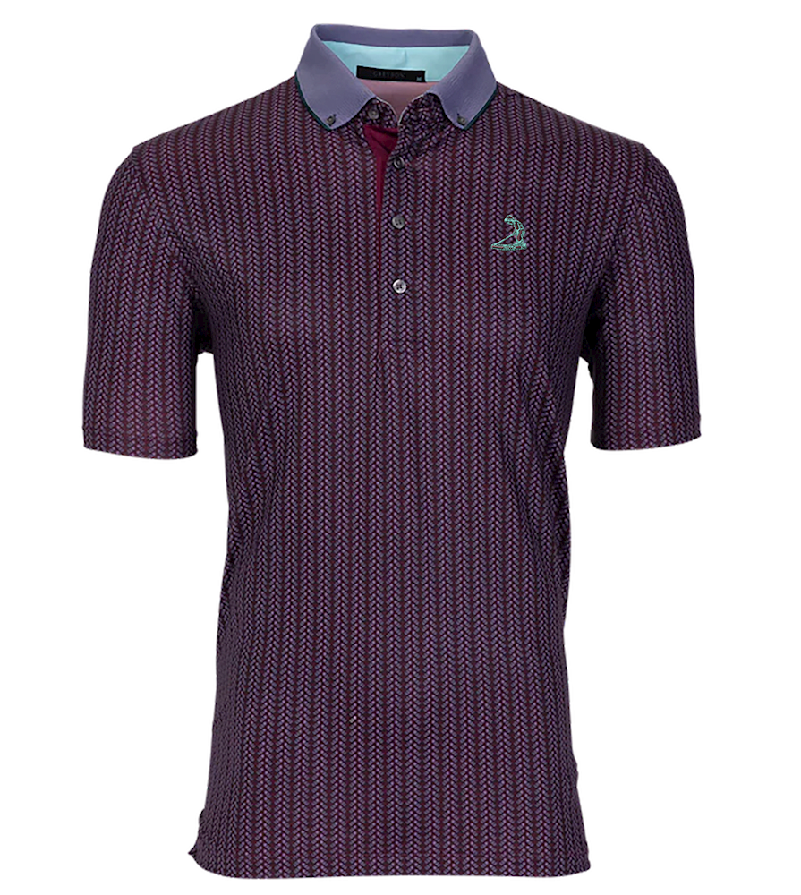 Greyson - Men's Feather and Bone Polo - Windflower LARGE