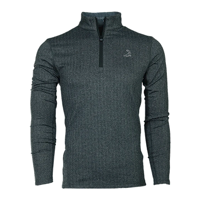 Greyson - Men's Herringbone Tate 1/4 Zip - Black THUMBNAIL