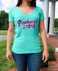 Ahead- Ladies' Pinehurst 1895 Sandgate V-Neck Tee (Surf) THUMBNAIL