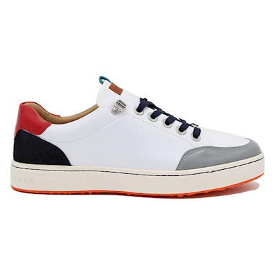 Red white and blue womens golf shoe THUMBNAIL
