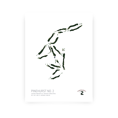 Lie & Loft -  11x14 Pinehurst Course Layout No. 2 Print THUMBNAIL