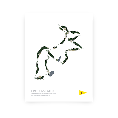 Lie & Loft - 11x14 Pinehurst Course Layout No. 3 Print THUMBNAIL