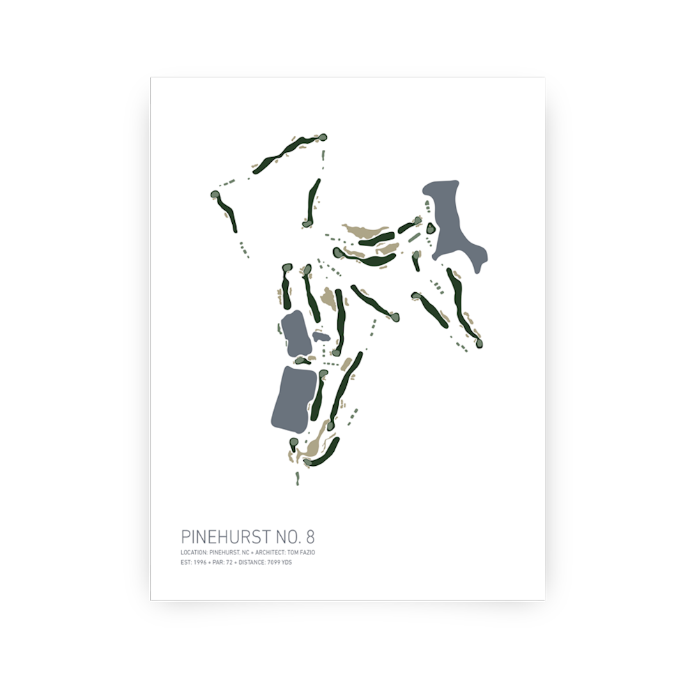 Print of pinehurst number eight course LARGE
