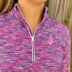 Zero Restriction - Ladies' Shae Zip Mock Pullover - Razzle SWATCH