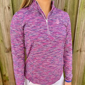Zero Restriction - Ladies' Shae Zip Mock Pullover - Razzle SWATCH