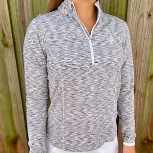 Zero Restriction - Ladies' Shae Zip Mock Pullover - Silver SWATCH