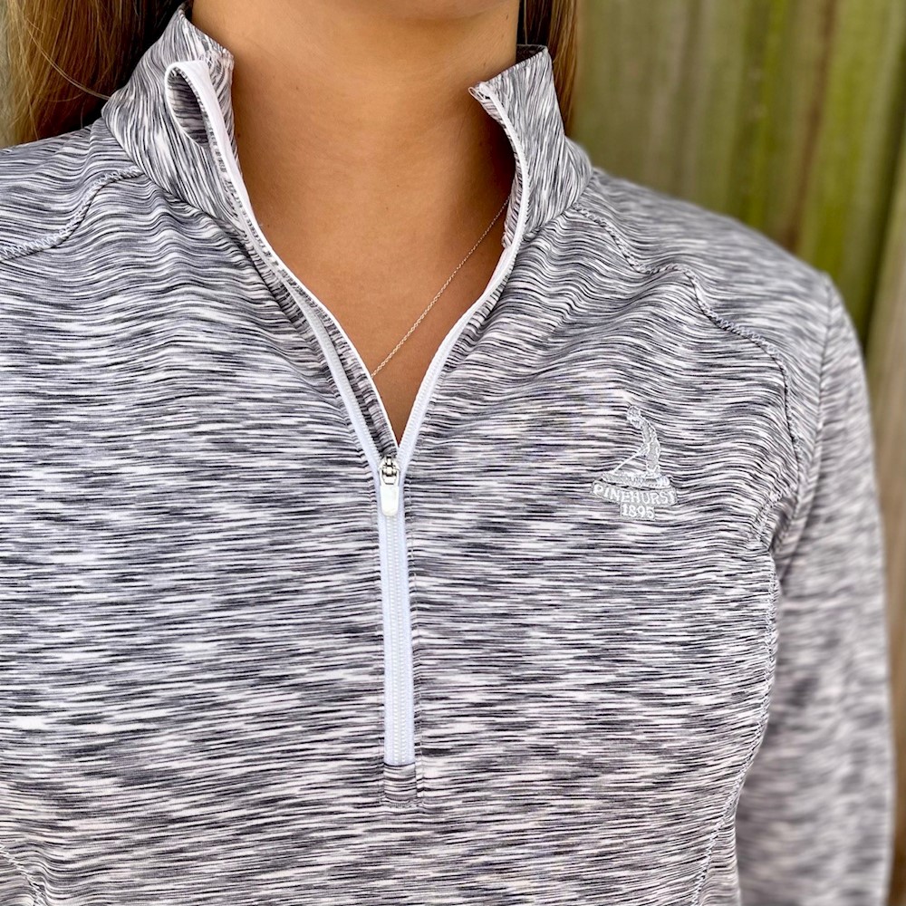 Zero Restriction - Ladies' Shae Zip Mock Pullover - Silver LARGE
