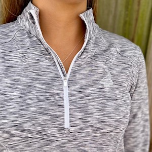 Zero Restriction - Ladies' Shae Zip Mock Pullover - Silver SWATCH