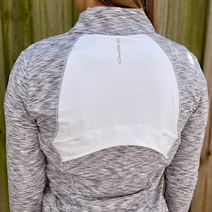Zero Restriction - Ladies' Shae Zip Mock Pullover - Silver SWATCH