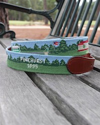 Smathers and Branson Pinehurst Scene Needlepoint Belt THUMBNAIL