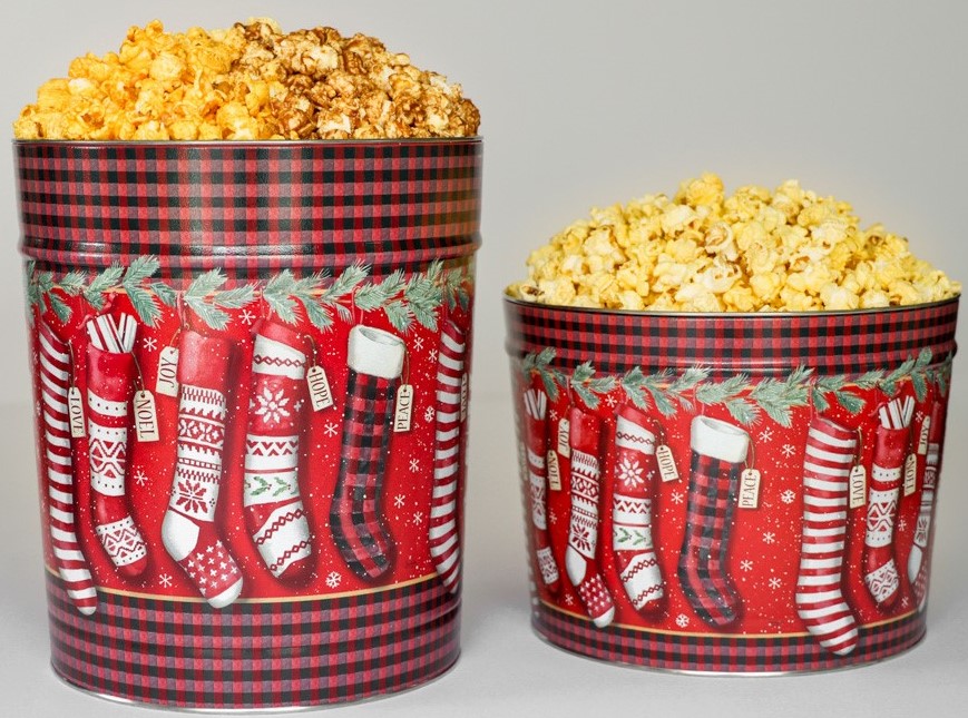NEW! ~ Christmas Stockings - Popcorn Tins MAIN