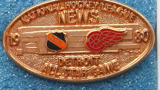 1980 NHL All-Star press pin (Detroit) MAIN