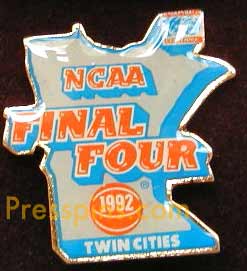 1992 NCAA Final Four Press Pin (Twin Cities) MAIN