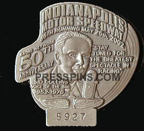 2002 Silver Indianapolis 500 Pit Badge MAIN