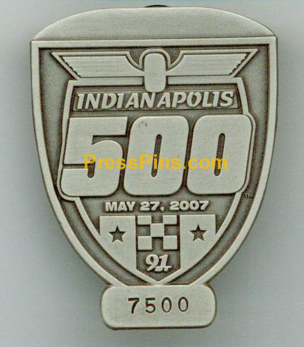 2007 Silver Indianapolis 500 Pit Badge MAIN
