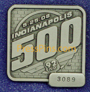 2008 Silver Indianapolis 500 Pit Badge MAIN