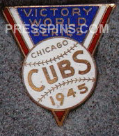 1945 Chicago Cubs World Series Press Pin MAIN