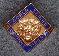 1945 Detroit Tigers World Series Press Pin MAIN