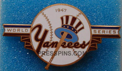 1947 New York Yankees World Series Press Pin MAIN