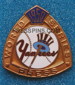 1950 New York Yankees World Series Press Pin MAIN