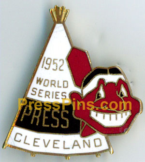 1952 Cleveland Indians World Series Phantom Press Pin MAIN