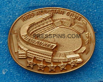 1955 Milwaukee All-Star Press Pin MAIN