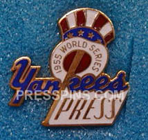 1955 New York Yankees World Series Press Pin MAIN