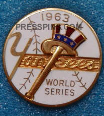 1963 New York Yankees World Series Press Pin MAIN