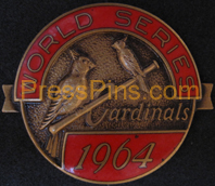 1964 St. Louis Cardinals World Series Press Pin MAIN