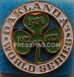 1974 Oakland A's World Series Press Pin MAIN