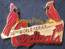 1985 St. Louis Cardinals World Series Press Pin MAIN