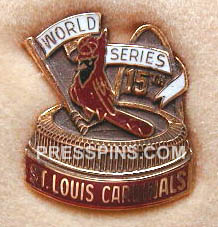 1987 St. Louis Cardinals World Series Press Pin MAIN