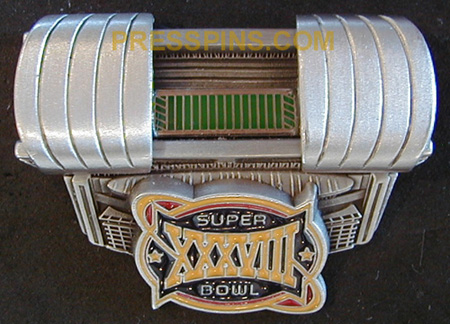 2004 Super Bowl XXXVIII Press Pin MAIN