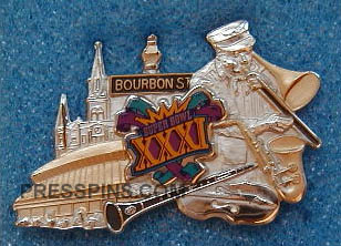 1997 Super Bowl XXXI Press Pin MAIN