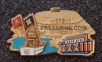 1999 Super Bowl XXXIII Press Pin MAIN