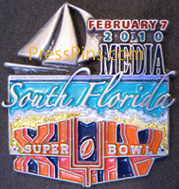 2010 Super Bowl XLIV Media Pin MAIN