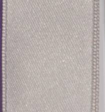 Wired Double Face Satin Ribbon - Silver LARGE