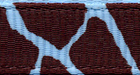Giraffe Print Ribbon (Grosgrain) - Blue / Espresso LARGE