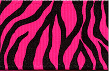 Neon Zebra Print Ribbon (Grosgrain) - Hot Pink LARGE