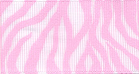 Zebra Fest Ribbon (Grosgrain) - Pink LARGE