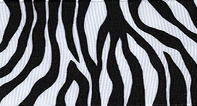 Zebra Fest Ribbon (Grosgrain) - Black LARGE