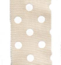 Polka Dot Ribbon - Champagne / White LARGE