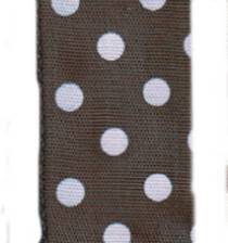 Polka Dot Ribbon - Espresso / Pink LARGE